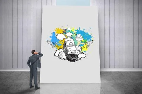 Composite image of thinking businessman 스톡 일러스트