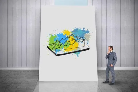 Composite image of thinking businessman Stock Illustration