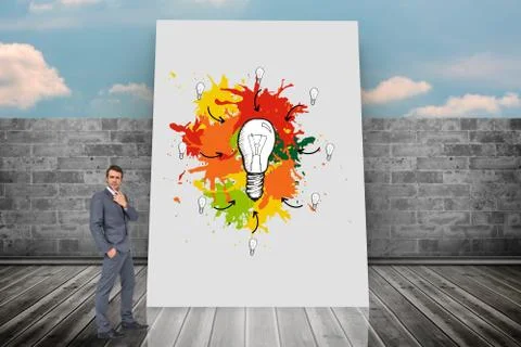 Composite image of thinking businessman Illustrazione stock