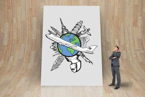 Composite image of thinking businessman 스톡 일러스트