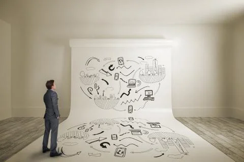 Composite image of thinking businessman イラスト素材