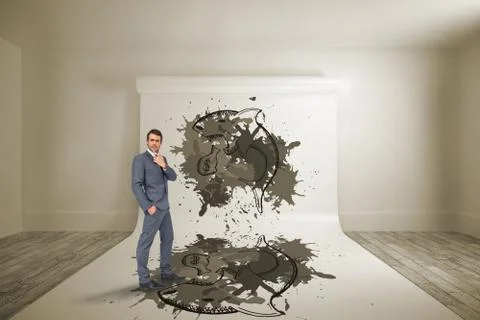 Composite image of thinking businessman 스톡 일러스트