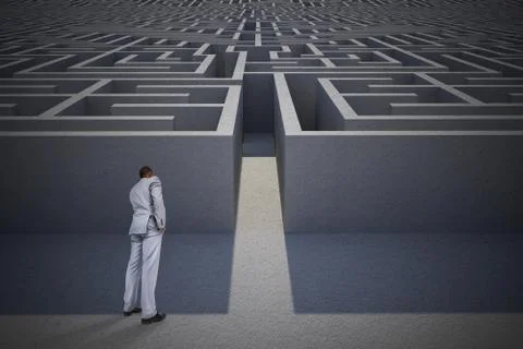 Composite image of thinking businessman イラスト素材