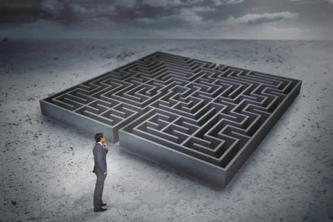 Composite image of thinking businessman Stock Illustration
