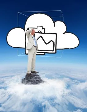 Composite image of thinking businessman Illustrazione stock