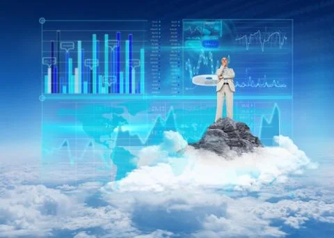 Composite image of thinking businessman Illustrazione stock