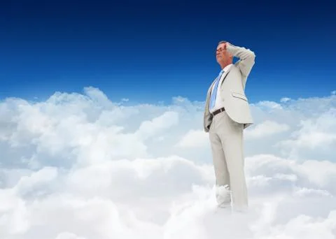 Composite image of thinking businessman イラスト素材