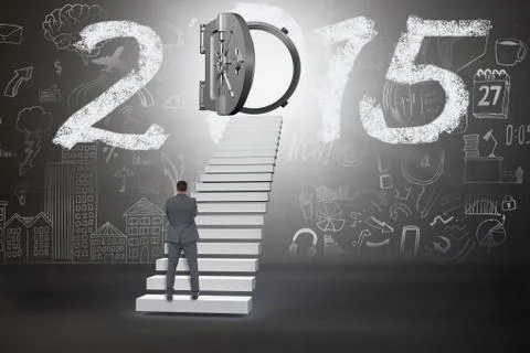 Composite image of thinking businessman 스톡 일러스트