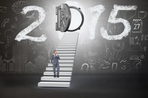 Composite image of thinking businessman 스톡 일러스트