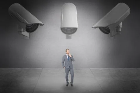 Composite image of thinking businessman 스톡 일러스트