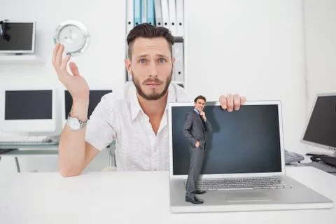 Composite image of thinking businessman Stock Illustration