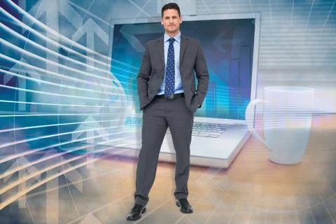 Composite image of thinking businessman Stock Illustration