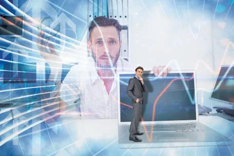 Composite image of thinking businessman Stock Illustration