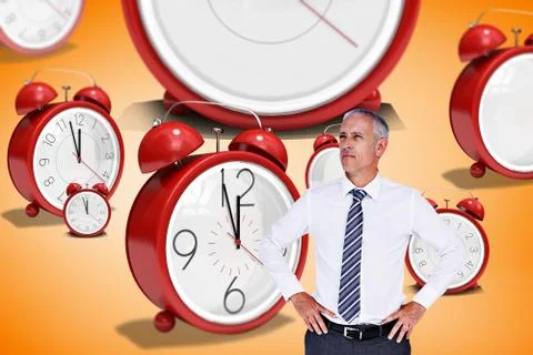 Composite image of thinking businessman 스톡 일러스트