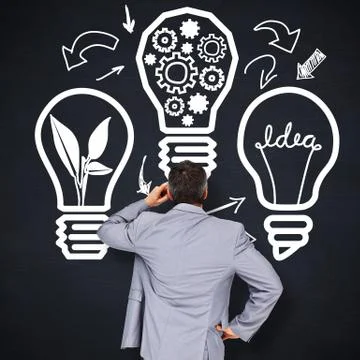 Composite image of thinking businessman 스톡 일러스트