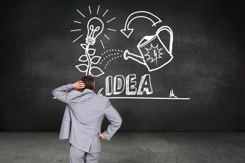Composite image of thinking businessman Stock Illustration