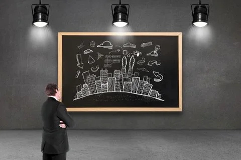 Composite image of thinking businessman Ilustración de archivo