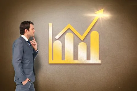 Composite image of thinking businessman Stock Illustration