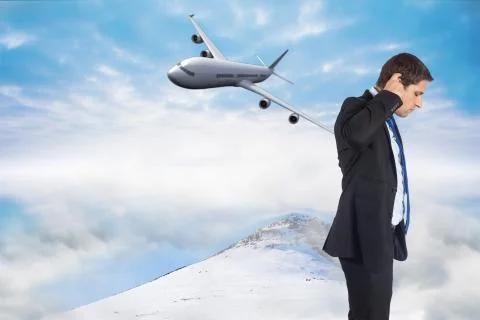 Composite image of thinking businessman scratching head Illustrazione stock