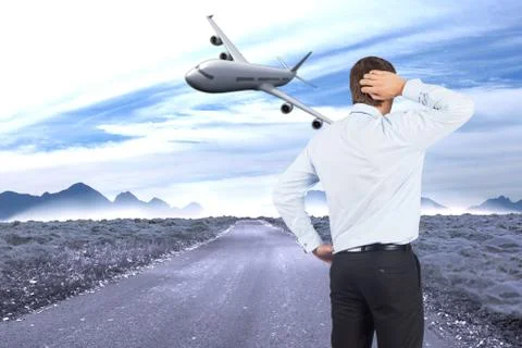Composite image of thinking businessman scratching head Illustrazione stock