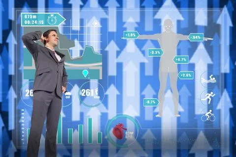 Composite image of thinking businessman scratching head Illustrazione stock