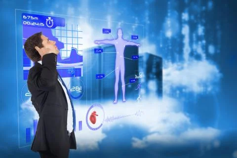 Composite image of thinking businessman scratching head Stock Illustration