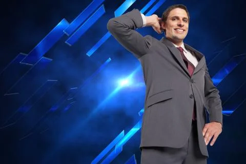 Composite image of thinking businessman scratching head Illustrazione stock