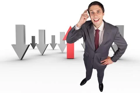 Composite image of thinking businessman scratching head 스톡 일러스트