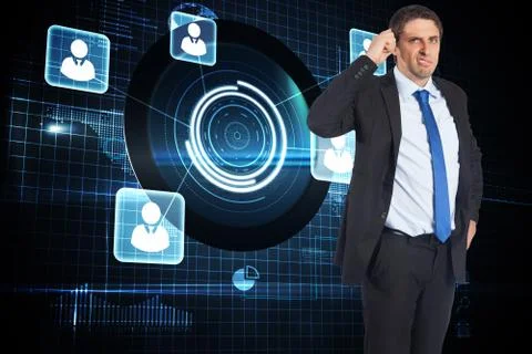 Composite image of thinking businessman scratching head Illustrazione stock