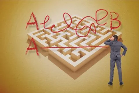 Composite image of thinking businessman scratching head Stock Illustration