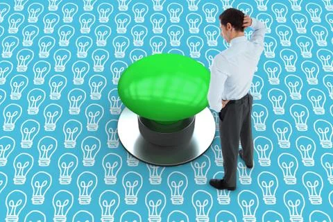 Composite image of thinking businessman scratching head Stock Illustration