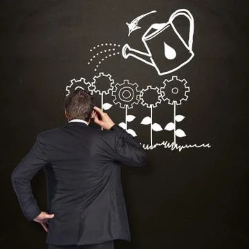 Composite image of thinking businessman scratching head Illustrazione stock