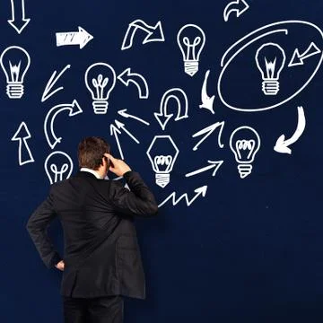 Composite image of thinking businessman scratching head Stock Illustration