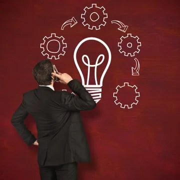 Composite image of thinking businessman scratching head Illustrazione stock