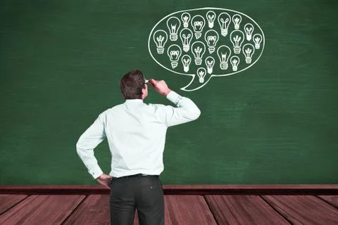 Composite image of thinking businessman tilting glasses Stock Illustration