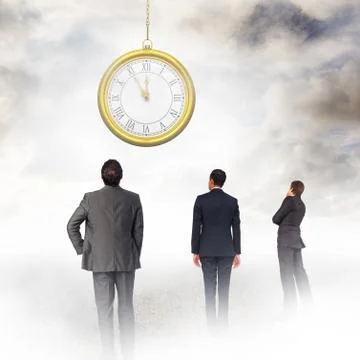 Composite image of thinking businessman touching chin Stock Illustration