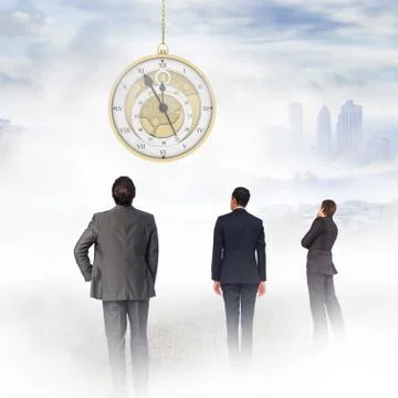 Composite image of thinking businessman touching chin Stock Illustration