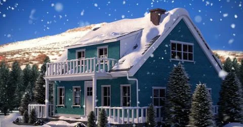 Composite image of three dimensional house イラスト素材