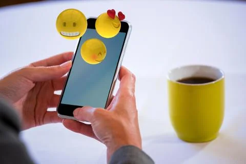 Composite image of three dimensional image of emoticons reactions 3d Stock Photos