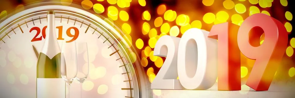 Composite image of three dimensional new year numbers Stock Photos
