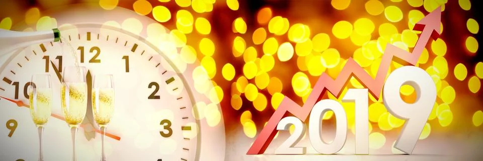 Composite image of three dimensional numbers with red arrow Stock Photos