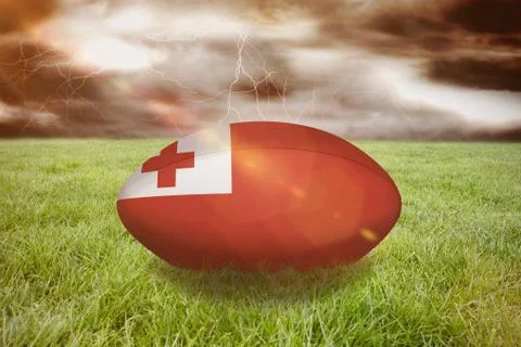 Composite image of tonga rugby ball 库存插图
