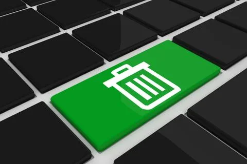 Composite image of trash can on key Stock-Illustration