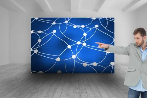 Composite image of trendy model pointing to something Stock Illustration