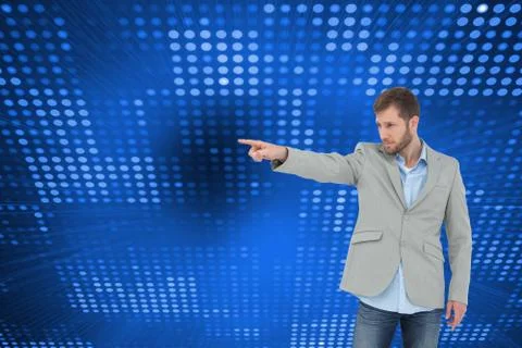 Composite image of trendy model pointing to something Stock Illustration