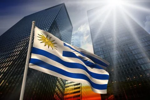 Composite image of uruguay national flag Ilustración de archivo