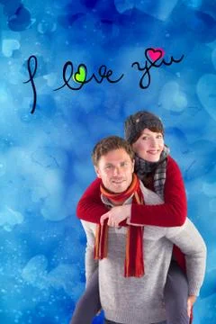 Composite image of valentines couple Stock Illustration
