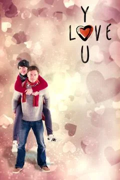 Composite image of valentines couple Stock Illustration