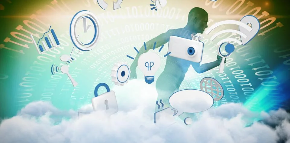 Composite image of various internet icons Illustrazione stock