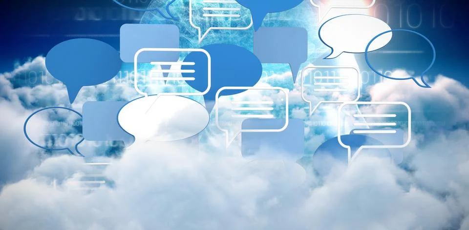 Composite image of various speech bubble symbols Stock Illustration